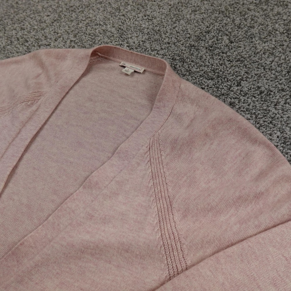 Gap Cardigan Womens S Pink Heather Merino‎ Wool Blend Button Sweater Academia